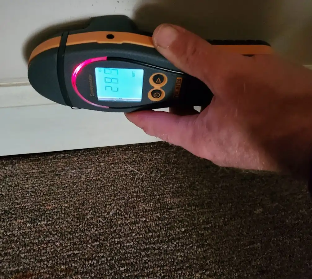 Moisture detection at baseboard during Mold Inspection & Testing in Berlin